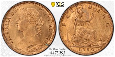 1890 1/4D S-3958 MS65RD