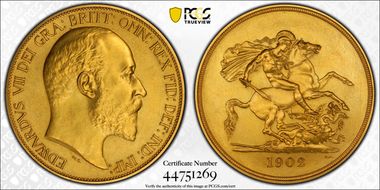 1902 £5 S-3966 Matte PR63