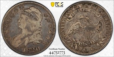 1820 50C O-108 Sq. 2, Lg Date, No Knob F12