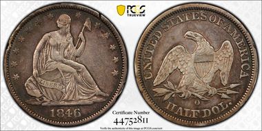 1846-O 50C WB-16 Medium Date DDO N1