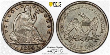 1854-O 50C WB-41 Arrows N1