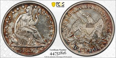 1854-O 50C WB-43 Arrows N1