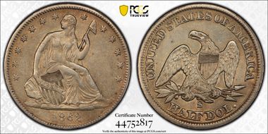 1862-S 50C WB-5, Large S, Weak 6 N1