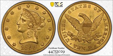 1855 $10 MS61