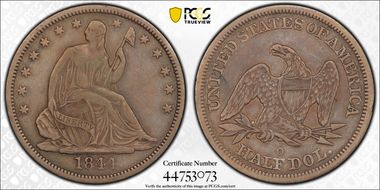 1844-O 50C WB-22, FS-301, Doubled Date VF30