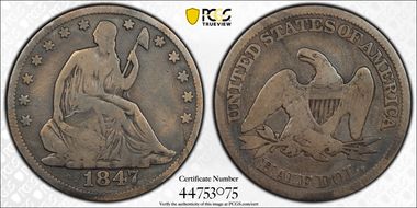 1847/6 50C WB-9, FS-301 Overdate N1