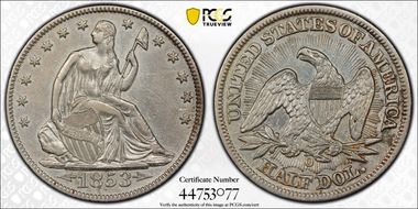 1853-O 50C WB-14, Arrows and Rays N1