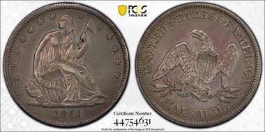 1864 50C WB-2, Very Low Date N1