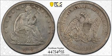 1865-S 50C WB-6 Small Thin S N1