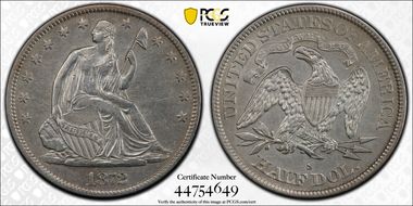 1872-S 50C WB-3 Medium-Small S N1