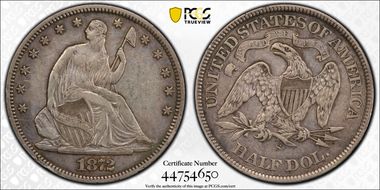 1872-S 50C WB-1 Small Wide S XF40