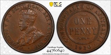 1930 (m) 1D Indian obverse XF45BN