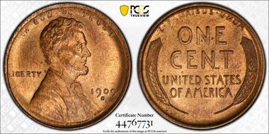 1909-S 1C Lincoln MS65RB