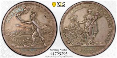 1748 Medal Van Loon-269 Silver Aix-la-Chapelle Peace Treaty SP58