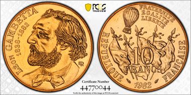 1982 10 Fr Gambetta Gad-815 MS67