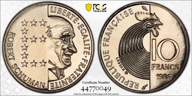 1986 10 Fr Schuman Gad-825 F-374 MS69