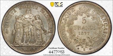 1877-K 5 Fr Gad-745a F-334 MS63+