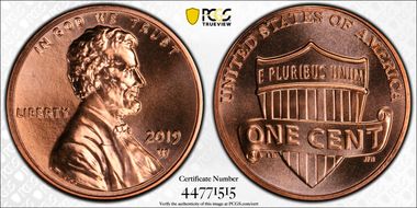 2019-W 1C Shield MS69RD