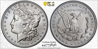 2021-CC Privy $1 Morgan Dollar 100th Anniversary MS70