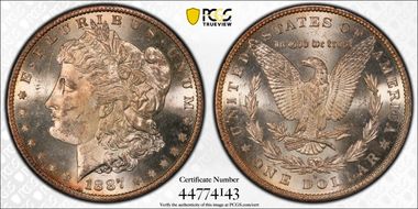 1887-S $1 VAM 2, S/S MS63