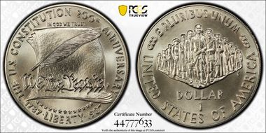 1987-P $1 Constitution MS69
