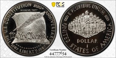 1987-S $1 Constitution PR68DCAM