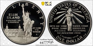 1986-S $1 Statue Of Liberty PR69DCAM