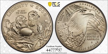2008-S 50C Bald Eagle MS70