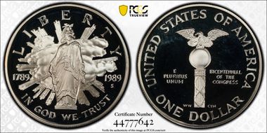 1989-S $1 Congress PR69DCAM