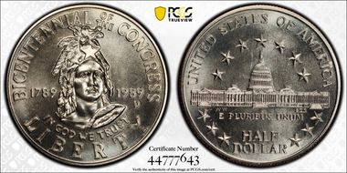 1989-D 50C Congress MS69