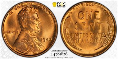 1942 1C MS67+ RD