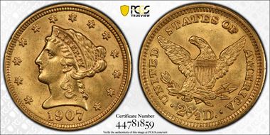 1907 $2.50 MS63