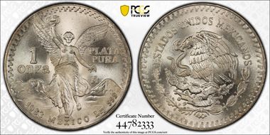 1983-Mo Onza Libertad Ag MS68