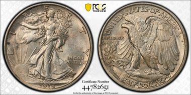 1918 50C AU55
