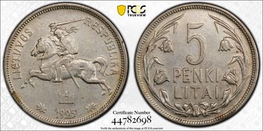 1925 5 Litai KM-78  Ag N1