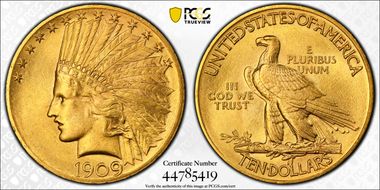 1909 $10 MS62