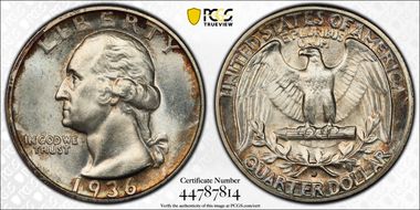 1936-D 25C MS64