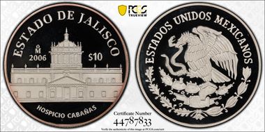 2006-Mo 10 Peso Jalisco KM-794  Ag PR69DCAM