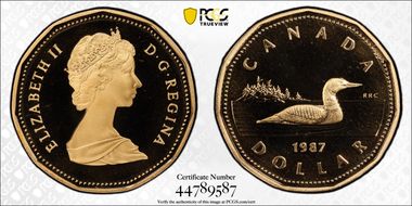 1987 $1 Loon PR69DCAM
