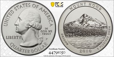 2010-P 25C Mount Hood NP 5 oz Silver SP70