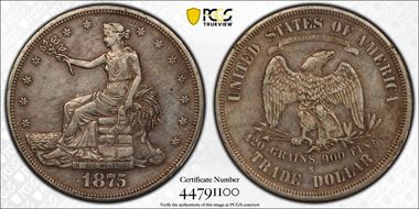 1875-S/CC T$1 FS-501 OMM XF40