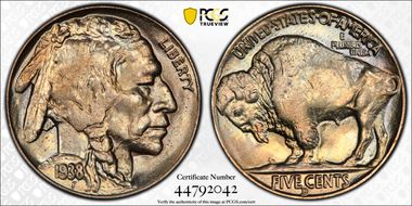 1938-D 5C Buffalo MS65