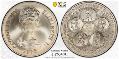 1975 $50 Queens of England MS70