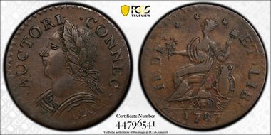 1787 CT 1/2P Laughing Head, Miller 6.1-M AU55BN