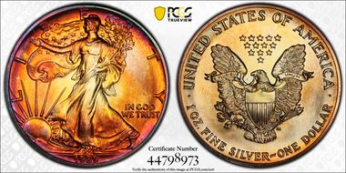 1989 $1 Silver Eagle MS68