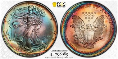1995 $1 Silver Eagle MS68