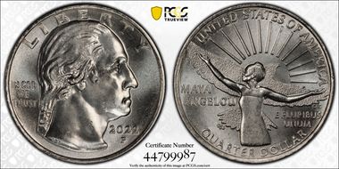 2022-P 25C Maya Angelou First Strike MS65