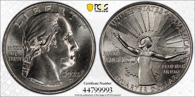 2022-D 25C Maya Angelou First Strike MS65