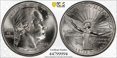 2022-D 25C Maya Angelou First Strike MS65