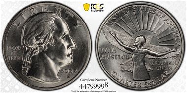 2022-S 25C Maya Angelou First Strike MS66